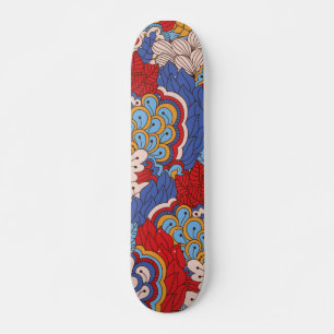 Skateboard Amusant coloré tendance moderne Abstrait motif flo