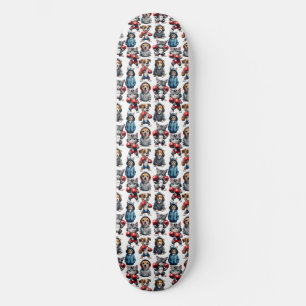 Skateboard Amusante Boxe Chat Chien Motif Design