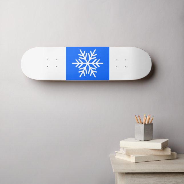 Skateboard Amusants Large Alpine Bleu Blancs Gras Snowflake (Art mural (Horz))