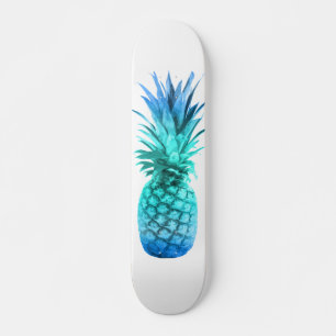 Skateboard Ananas bleu turquoise