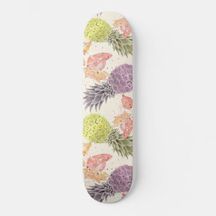 Skateboard Ananas, couple sucré, fruit, aquarelle
