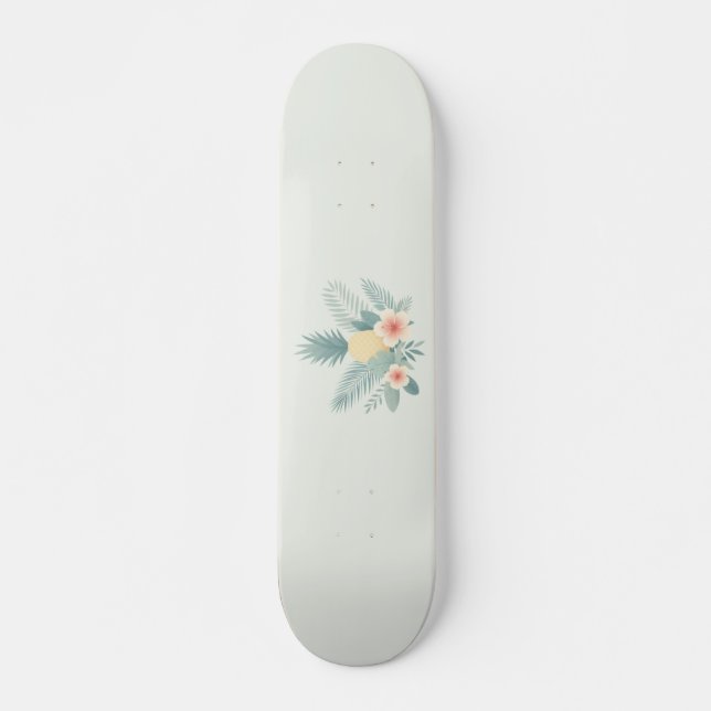 Skateboard Ananas floral & Hawaiian (Devant)