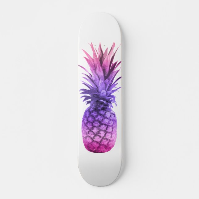 Skateboard Ananas rose et violet (Devant)