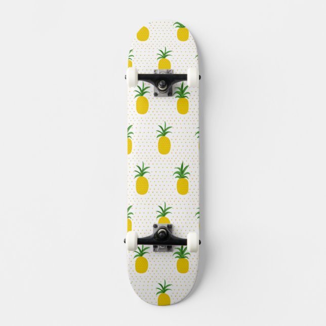 Skateboard Ananas tropicaux d'or (Recto)