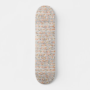 Skateboard ancient egypt hieroglyphes pattern background hist