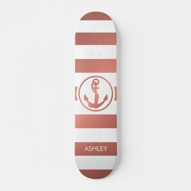 Skateboard Ancre rose Gold (Devant)