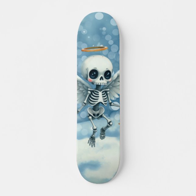 Skateboard Ange squelette – Le côté doux de l'au-delà.  (Devant)