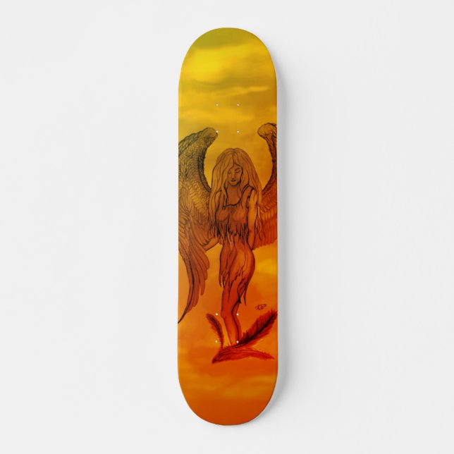 Skateboard Angel en style tatouage (Devant)