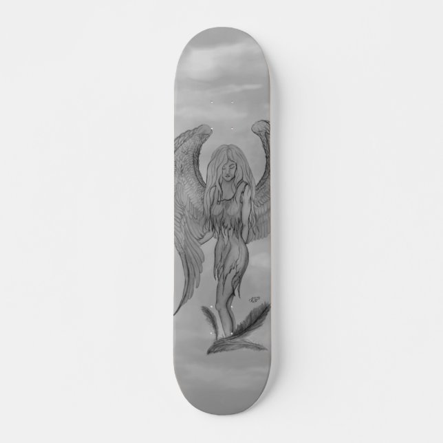 Skateboard Angel en style tatouage (Devant)