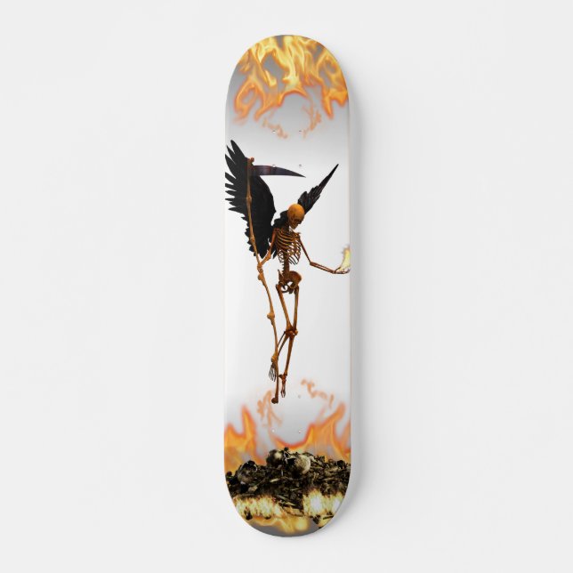 Skateboard Angel Skeleton Démon Ailes Flames (Devant)