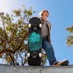 Skateboard Angels Kissing, noir et vert Design