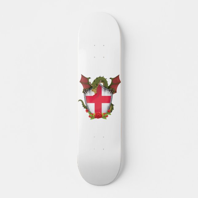 Skateboard Angleterre Dragon et drapeau anglais (Devant)