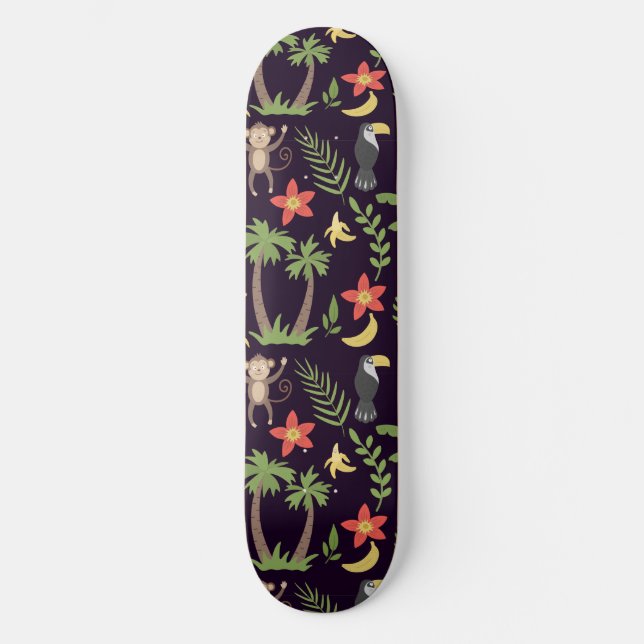 Skateboard Animaux tropicaux singes motifs sans soudure & mac (Recto)