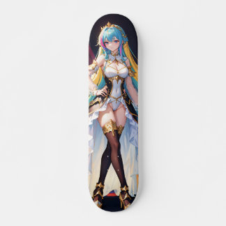 Skateboard Anime à cheveux multicolore fille