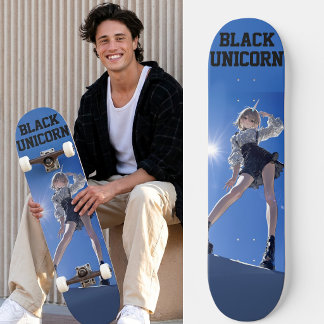 Skateboard Anime Cyberpunk Black Unicorn