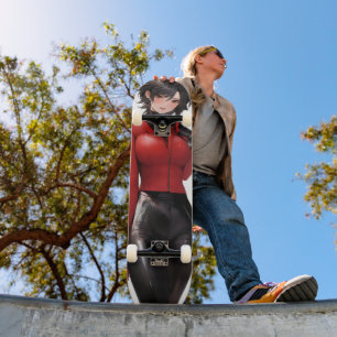 Skateboard Anime Girl en cuir