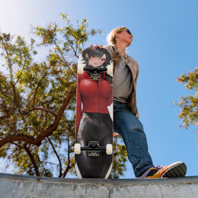 Skateboard Anime Girl en cuir (Extérieur 1)