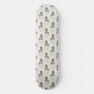 Skateboard Anime Weeb Girl Manga Design Motif