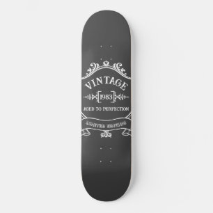 Skateboard Année vintage de l'âge à la perfection Anniversair