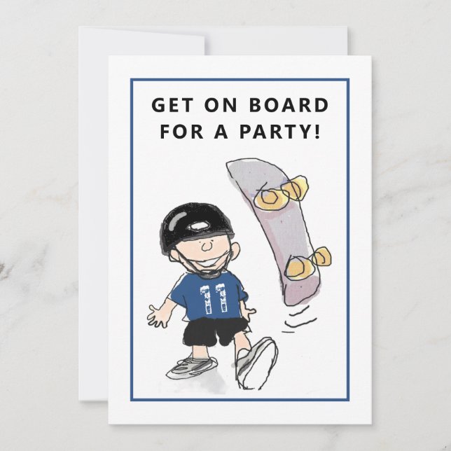 Skateboard Anniversaire Fête Invitations (Devant)