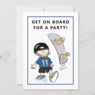 Skateboard Anniversaire Fête Invitations