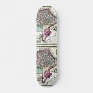 Skateboard Antiquarian Map of Texas by Schönberg & Co.