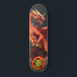 Skateboard *~* AP88 Cercle de feu Élément Dragon Fierce<br><div class="desc">(Code de recherche AP88 pour trouver des articles similaires ) Transfert facile vers d'autres produits Zazzle. DRAGON Élément Élémentaire avec ANNEAU de FEU / FLAMES / FLAME et MONOGRAMME INITIAL pour votre nom - Conserver ou modifier ou supprimer le texte. Cette Fierce Popular skateboard de tendance chinoise style personnalisé pro...</div>