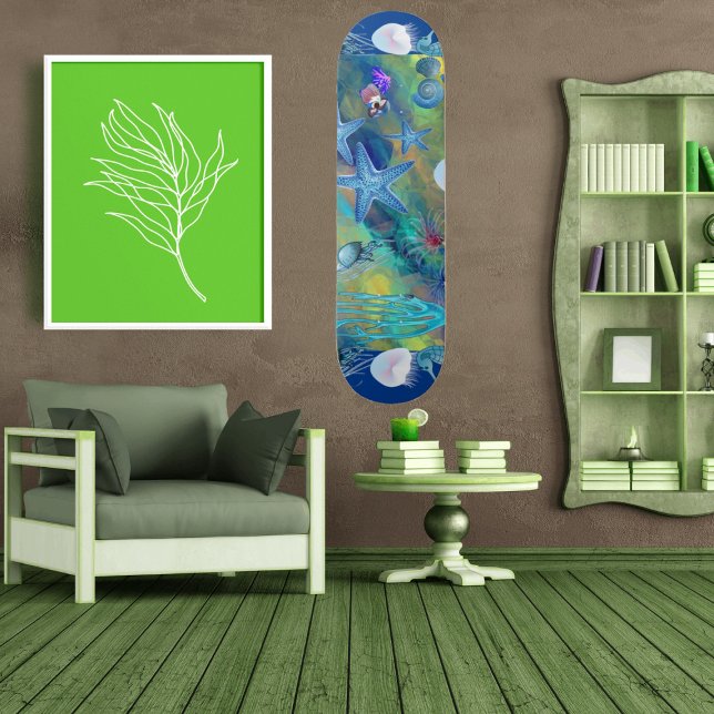 Skateboard Appel de Sea Marine Life Blue Ocean Starfish (Call of the Sea Marine Life Blue Ocean Starfish Skateboard)