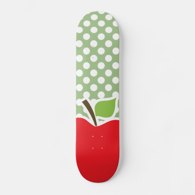 Skateboard Apple sur Laurel Green Pois (Recto)