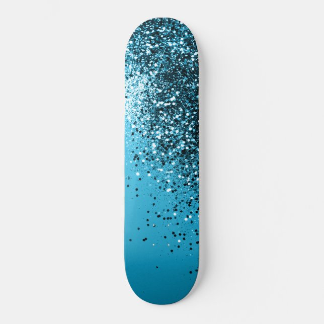 Skateboard Aqua Blue OCEAN Glitter #1 (Recto)