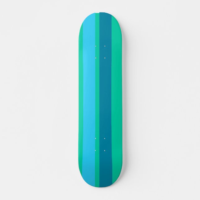 Skateboard Aqua Blue Stripes Skate (Devant)