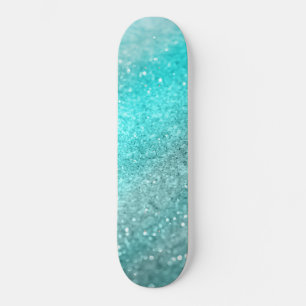 Skateboard Aqua Teal Ocean Glitter #1