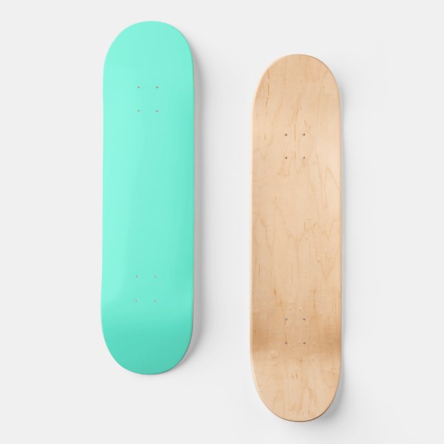 Skateboard Aquamarine bleu vert Turquoise couleur solide (Recto)