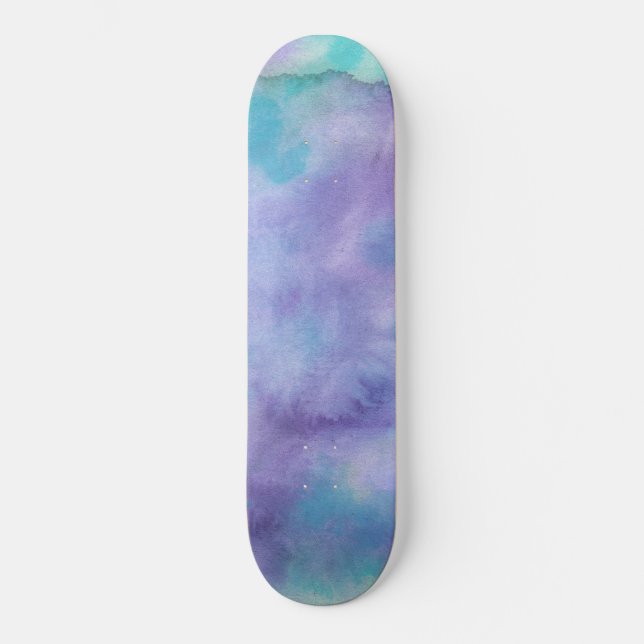 Skateboard Aquarelle Abstraite violet violet violet vert Turq (Recto)