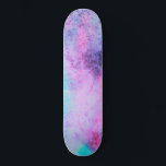 Skateboard Aquarelle Aquarelle Aquarelle Adulte Bleue Rose<br><div class="desc">Ce design moderne et artistique est parfait pour une femme branchée et élégante. Il présente un motif d'aquarelle salé et rose vif peint à la main, violet, vert turquoise et bleu de sel de mer. C'est cool, unique, féminin et contemporain. Stylisez avec ce design unique et unique peint à la...</div>