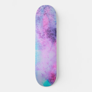 Skateboard Aquarelle Aquarelle Aquarelle Adulte Bleue Rose