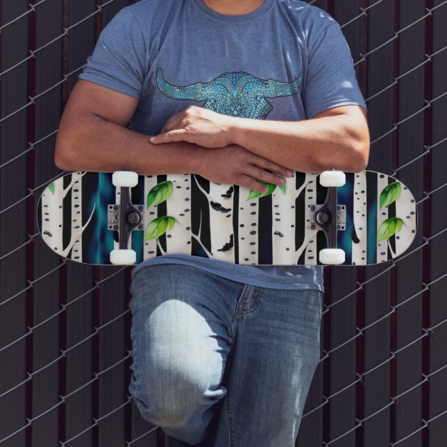 Skateboard Aquarelle Aspen Trees (Extérieur 3)