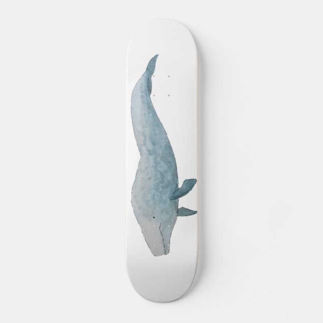 Skateboard Aquarelle Baleine bleue (Recto)
