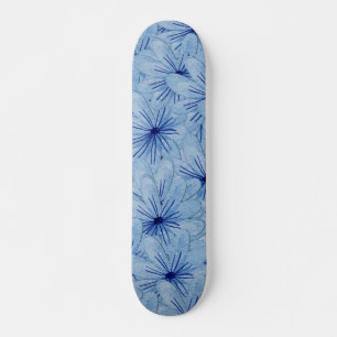 Skateboard Aquarelle Bouquet de fleurs sauvages bleues