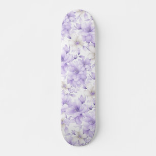 Skateboard Aquarelle délicate Fleurs violettes