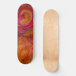 Skateboard Aquarelle Et Encre Joli Art Motif Abstrait