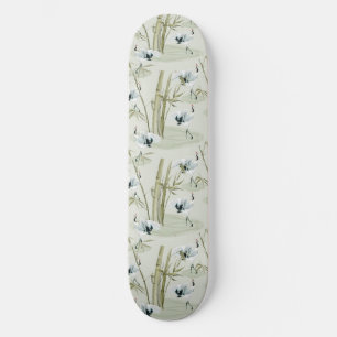 Skateboard Aquarelle japonaise Asiatique Art Bambou Motif d'o
