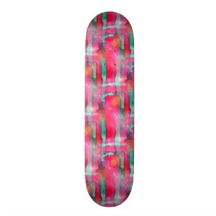 Skateboard Aquarelle peinte par résumé d'éclat de Sun