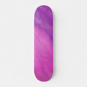Skateboard Aquarelle personnalisée violet et rose