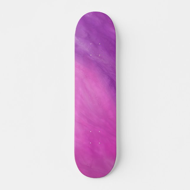 Skateboard Aquarelle personnalisée violet et rose (Devant)