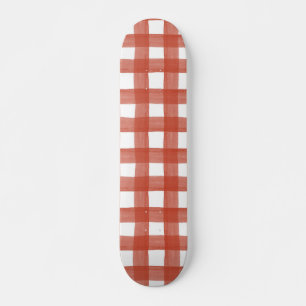 Skateboard Aquarelle rouge En vichy Skate