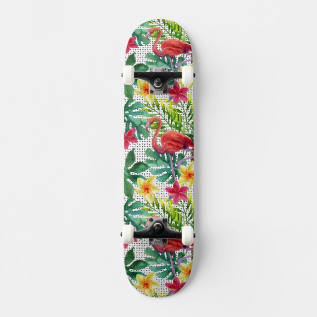 Skateboard Aquarelle tropicale (Recto)