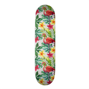 Skateboard Aquarelle tropicale