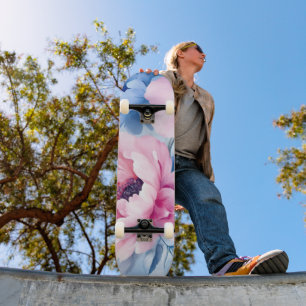 Skateboard Aquarelle vintage de fleurs Pastel Pétales