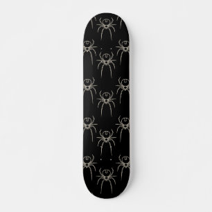 Skateboard Araignée - Noir de chauve-souris et Blanc d'os